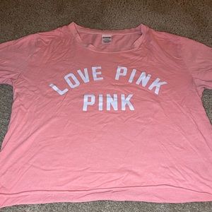 Victoria’s Secret Pink Love Pink Peach Tee Shirt